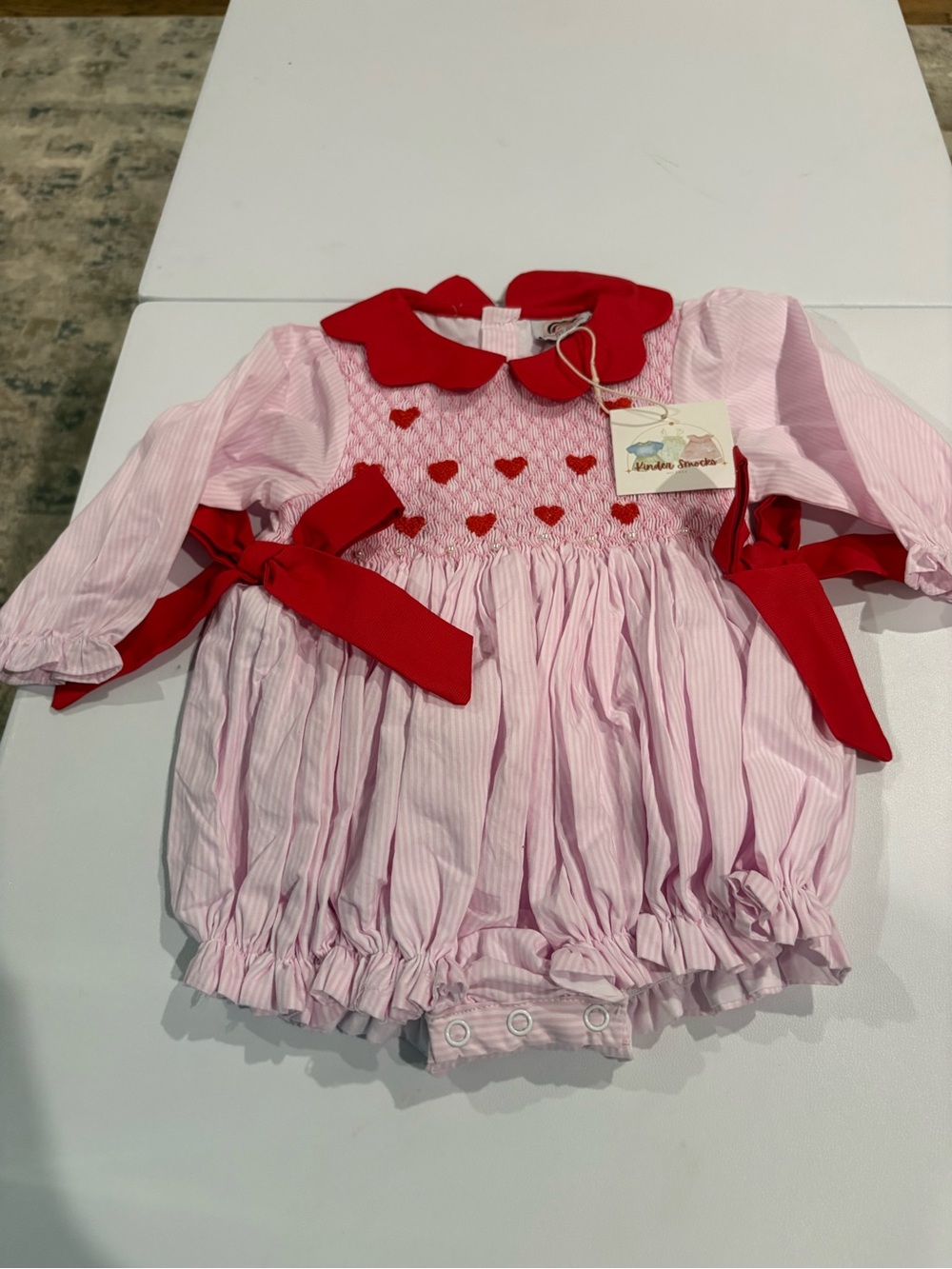 KinderSmocks Heart Bubble // 12m // NWT